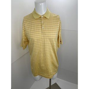 Nike Tiger Woods Men Golf Polo Shirt Fit Dry Yellow Short Sleeve Large L